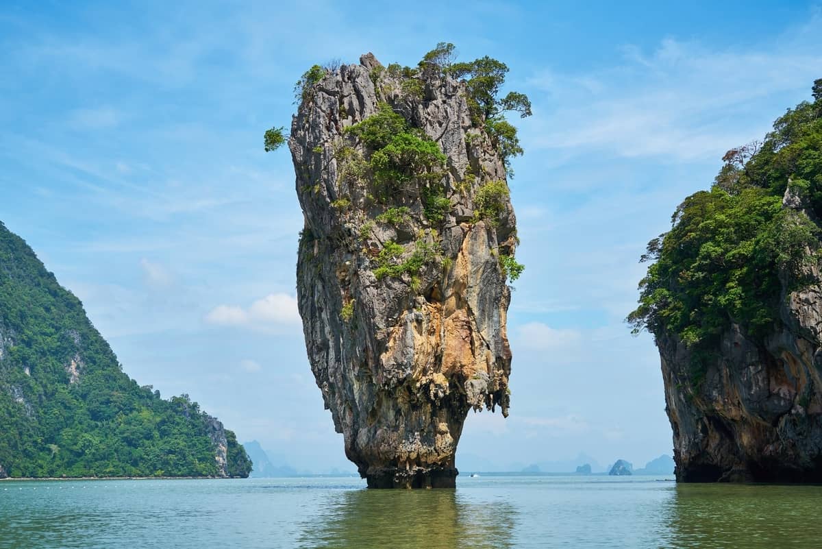 Iconic rock formation in the sea.