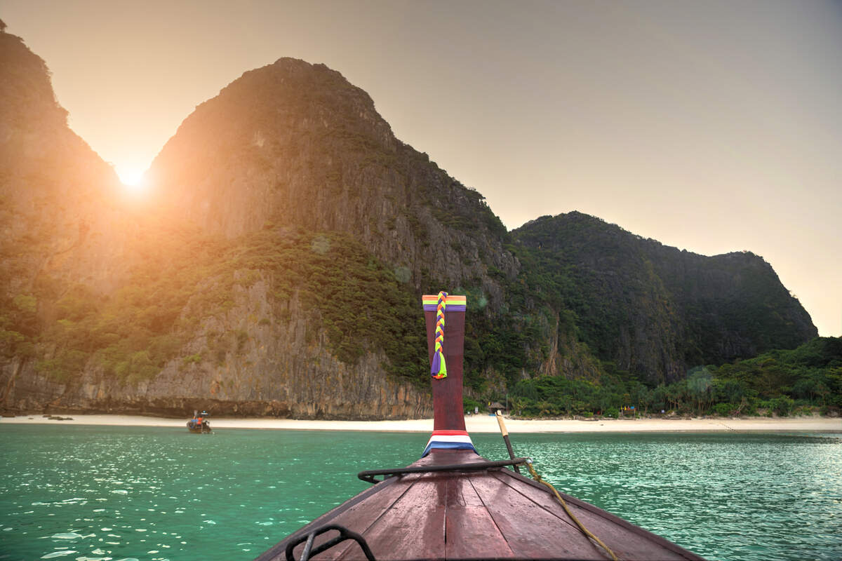 Sunrise on Maya Bay island