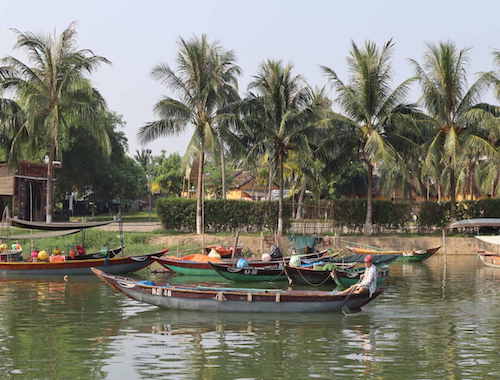 Traditional boat on a calm river.