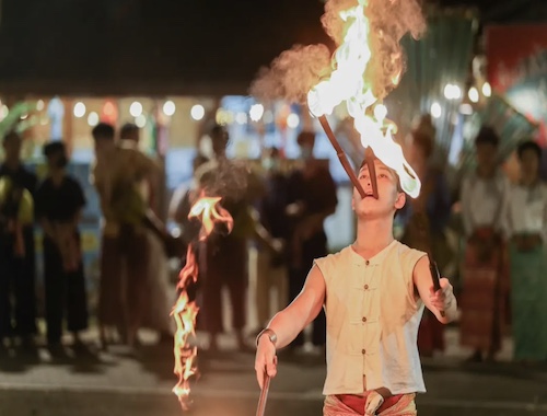 Cultural show in Chiang Mai at night