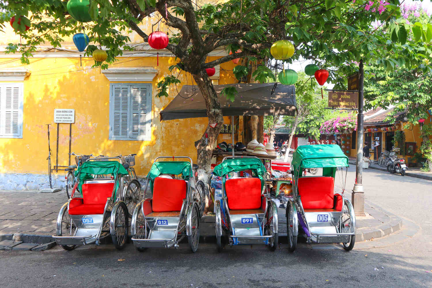 Getting around Hoi An on a rickshaw