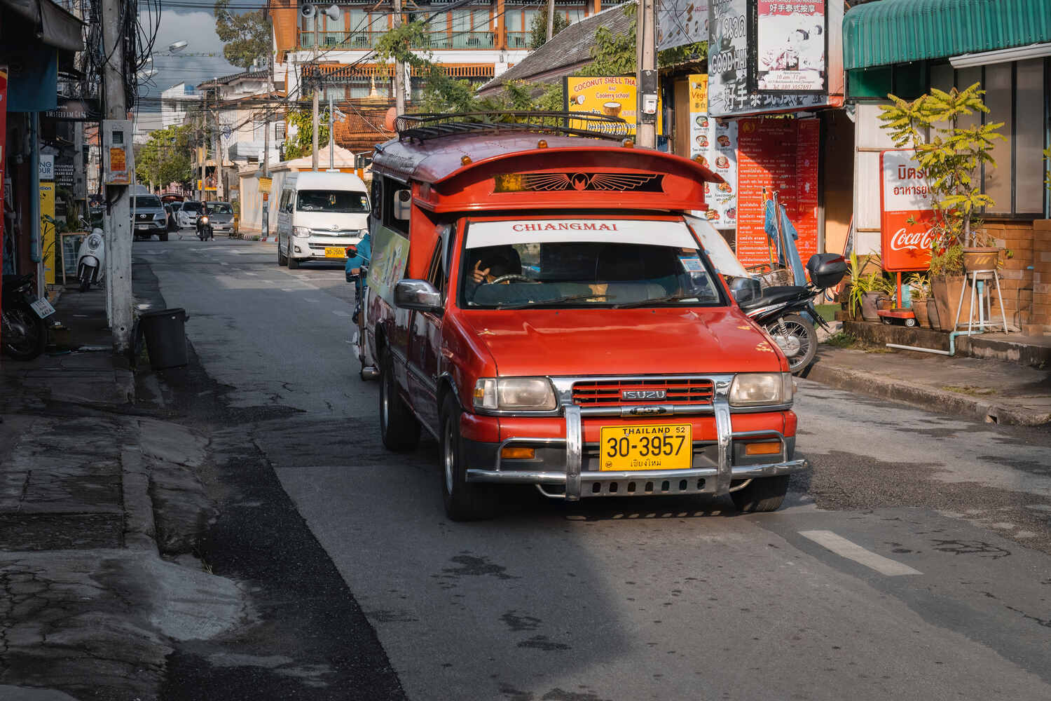 Songthaew on the streets of Chiang Mai