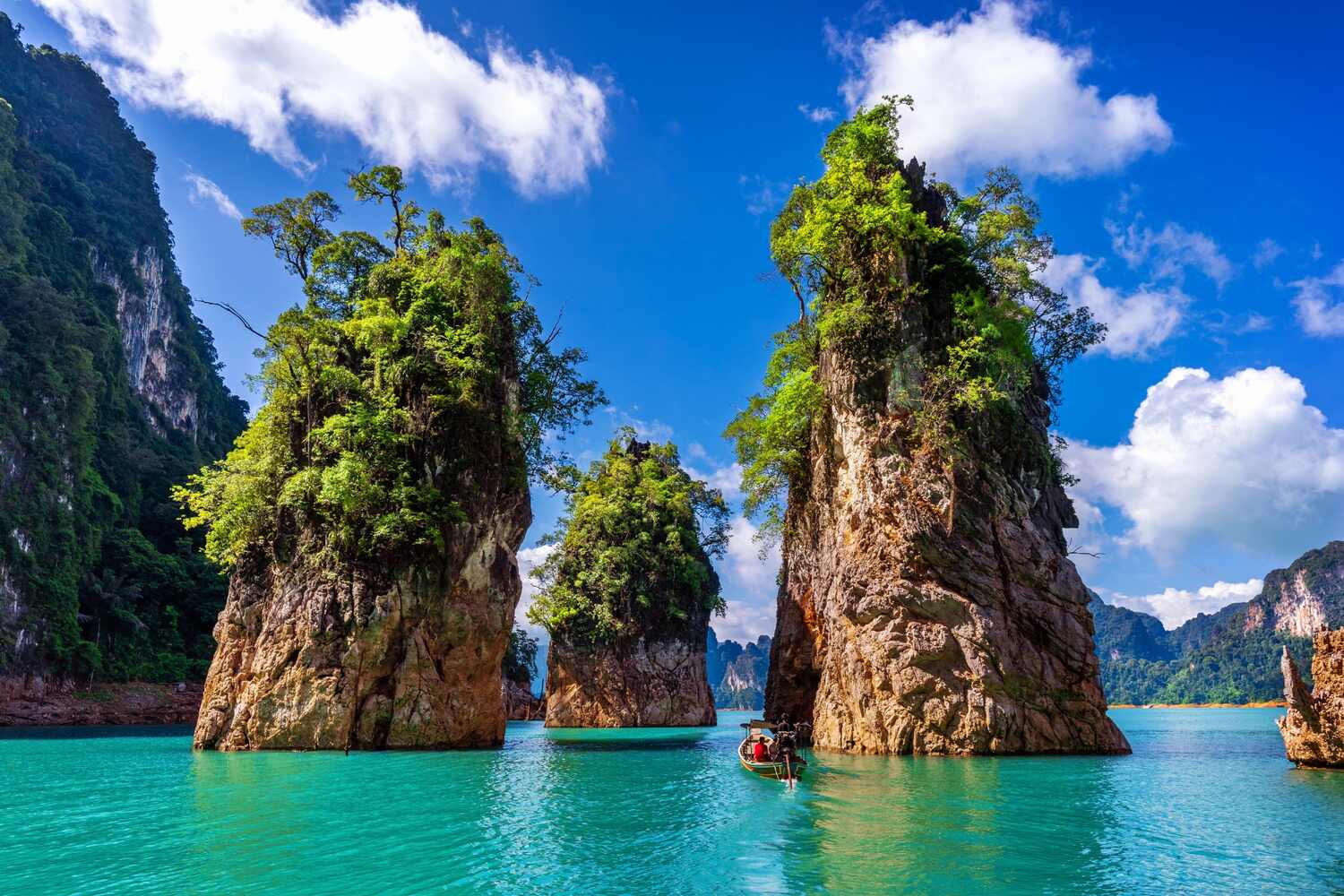 Rocky cliffs at Khao Sok National Park in Thailand